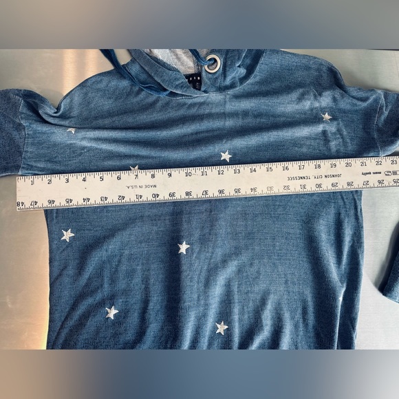 Tribal Star Knit Hooded Pullover Star Print Navy SZ SMALL NEW - Picture 10 of 12